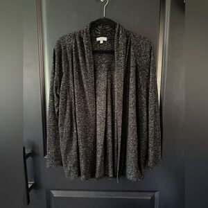 HABITAT Clothes to Live in Sweater Heathered Black Open Front Oversized Cardigan